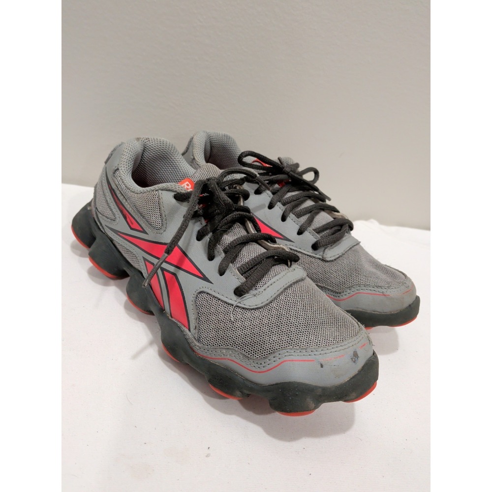 Reebok Shoes Kid 2.5 ZigTech Sneakers Gray Red Mesh Lace Up Casual Sports